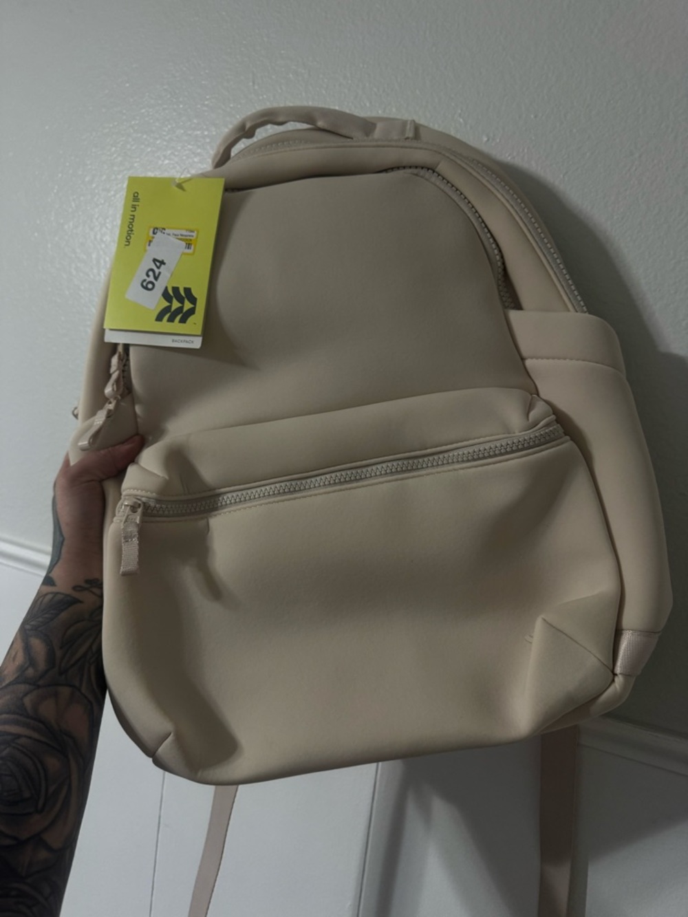 all in motion Cream Mini Backpack with Front Pocket